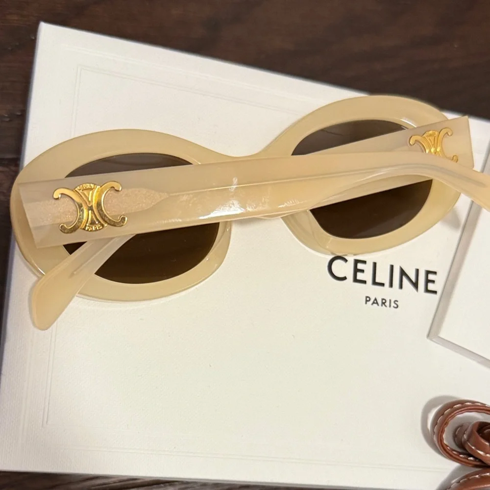 Celine Pale Yellow Oval Sunglasses